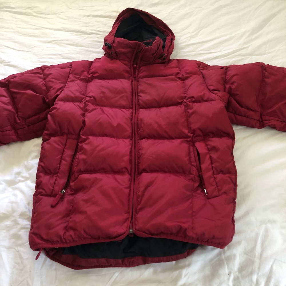 Mens Gap Puffer Down Winter Jacket Small Red